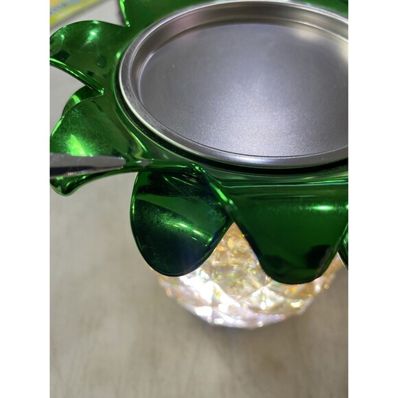 Bath & Body Works Light Up Glitter Pineapple Single Wick Candle Holder Globe New - Picture 10 of 11